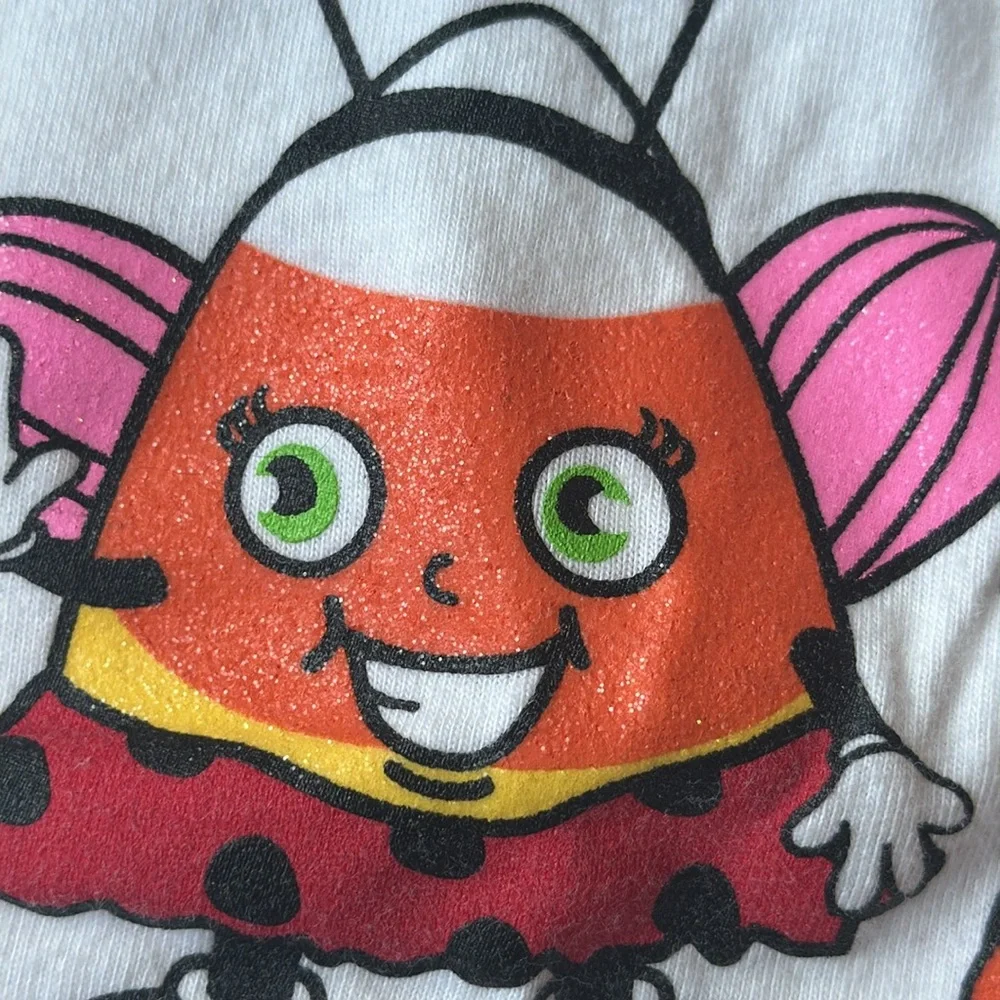 Justice White Trick or Treat Kids T-Shirt, Size 10